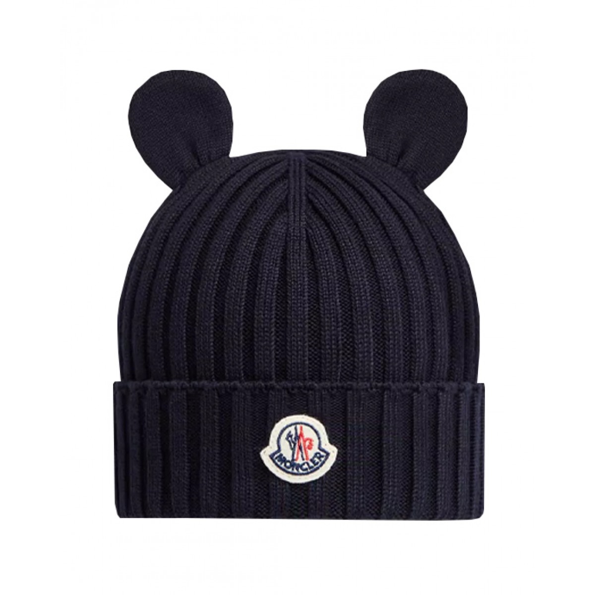 Navy cotton beanie with ears