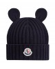 Navy cotton beanie with ears