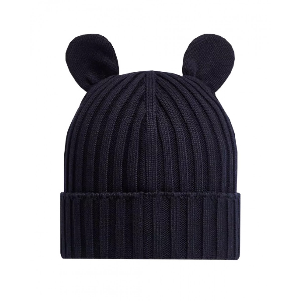 Navy cotton beanie with ears