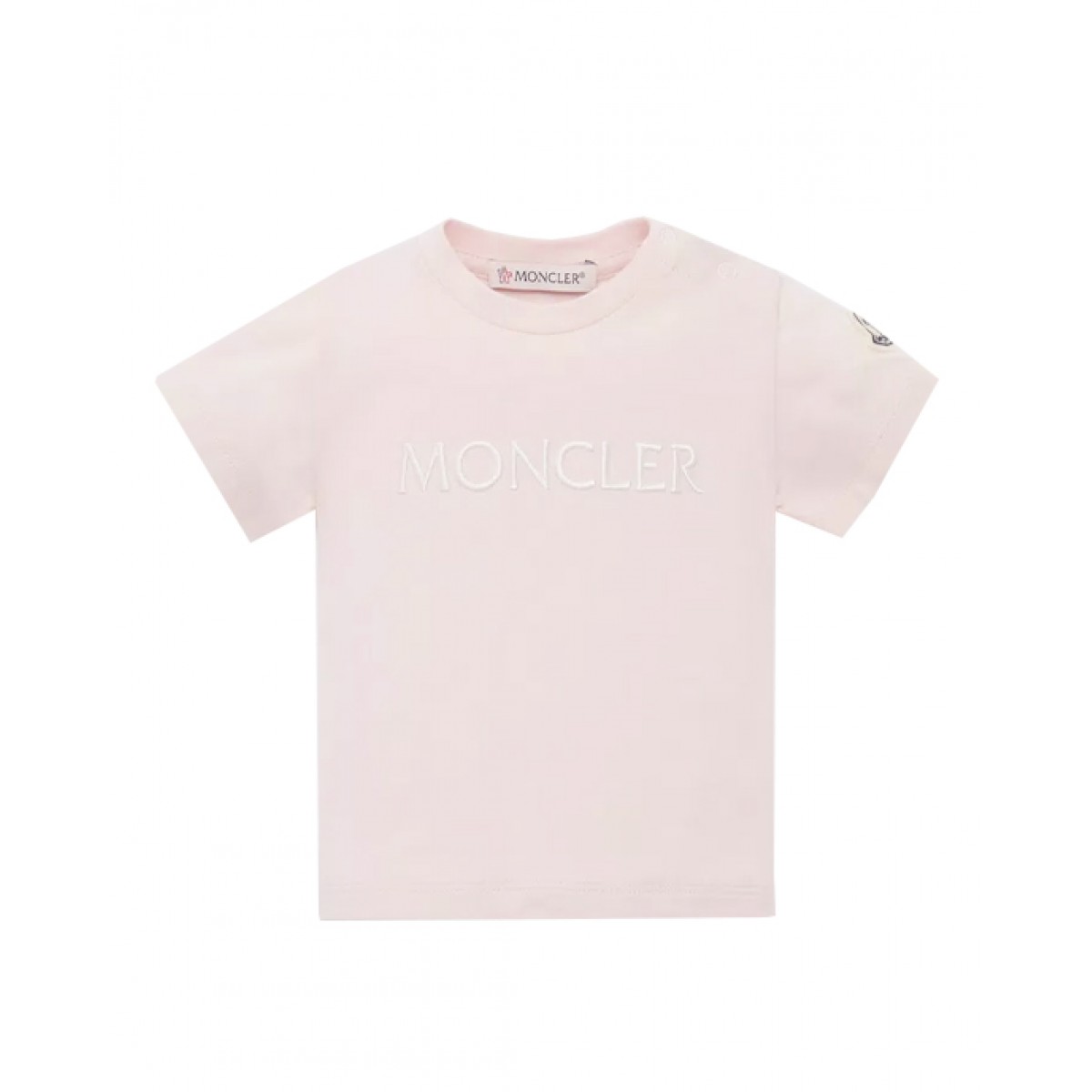 Pink logo embroidered T-shirt