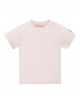 Pink logo embroidered T-shirt