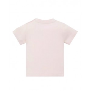 Pink logo embroidered T-shirt