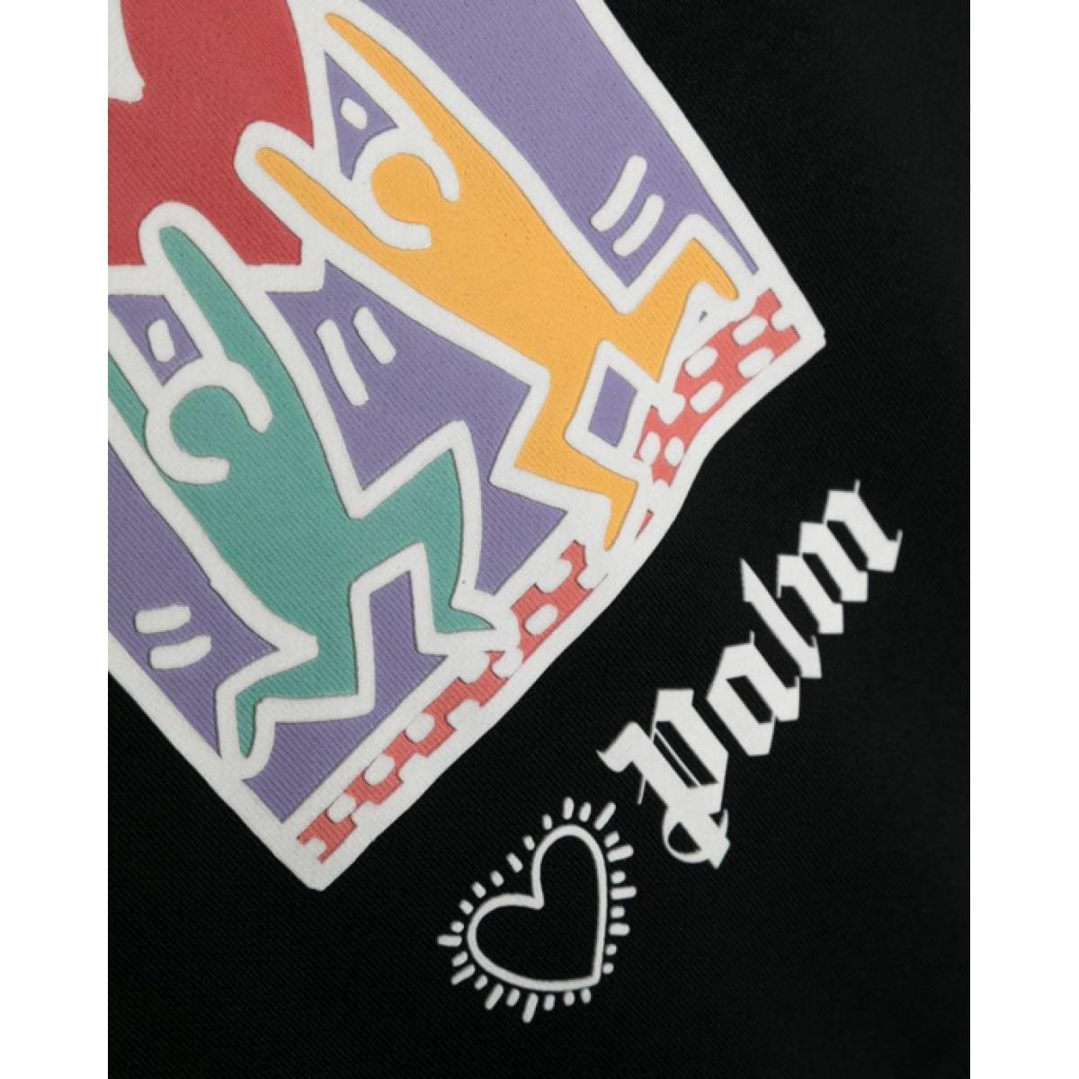 Black hoodie collaboration with Keith Haring