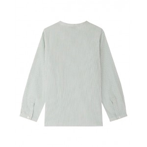 Mao collar striped shirt
