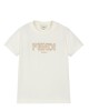 Ivory embroidered cotton T-shirt