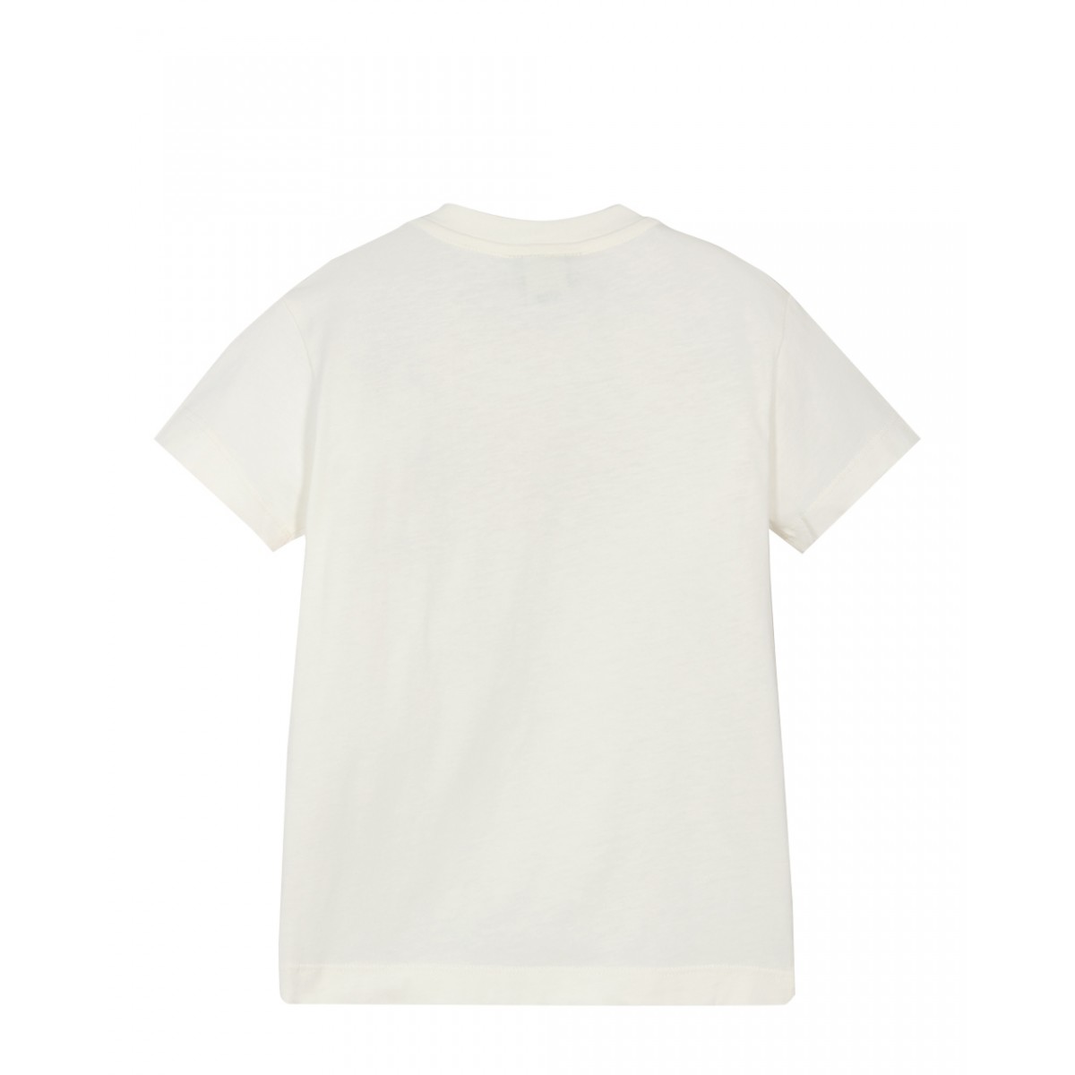 Ivory embroidered cotton T-shirt