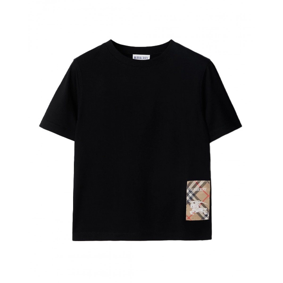 Check label cotton T-shirt