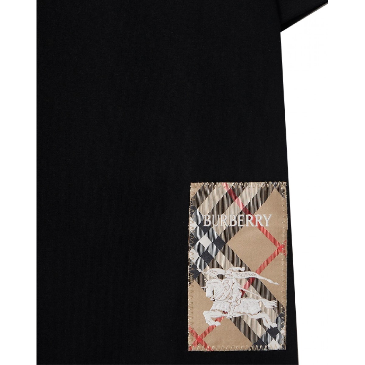 Check label cotton T-shirt