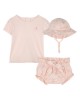 Baby girls pink cotton shorts gift set