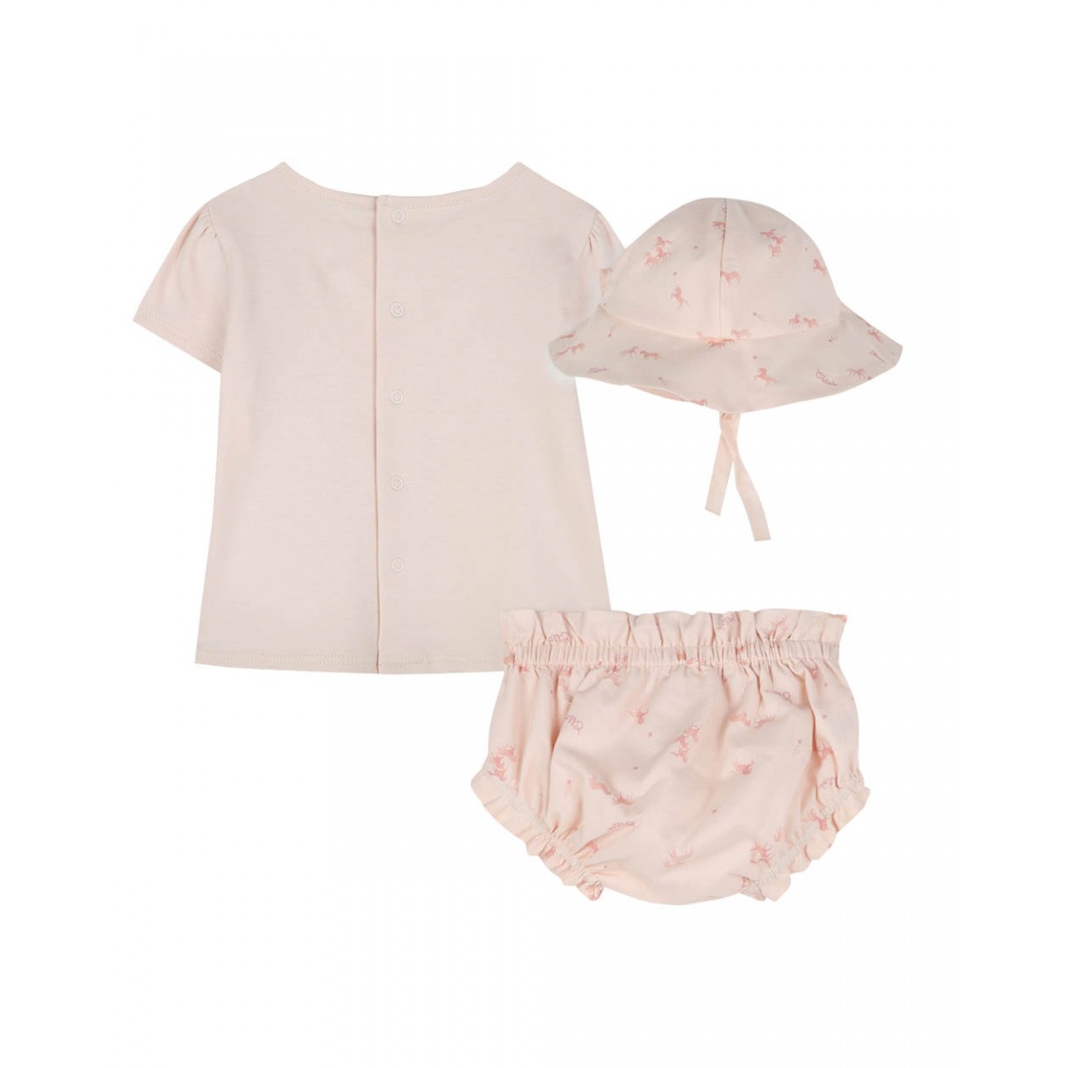 Baby girls pink cotton shorts gift set