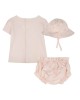 Baby girls pink cotton shorts gift set