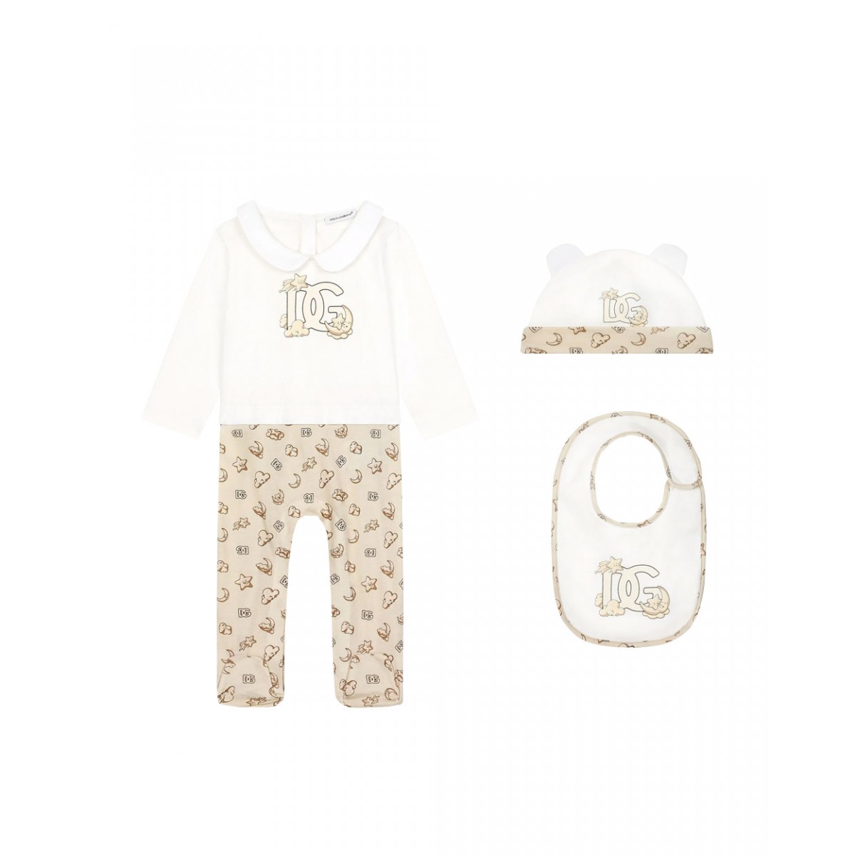 Dolce & Gabbana beige baby logo babygrow gift set