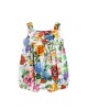 Floral-print cotton poplin romper suit