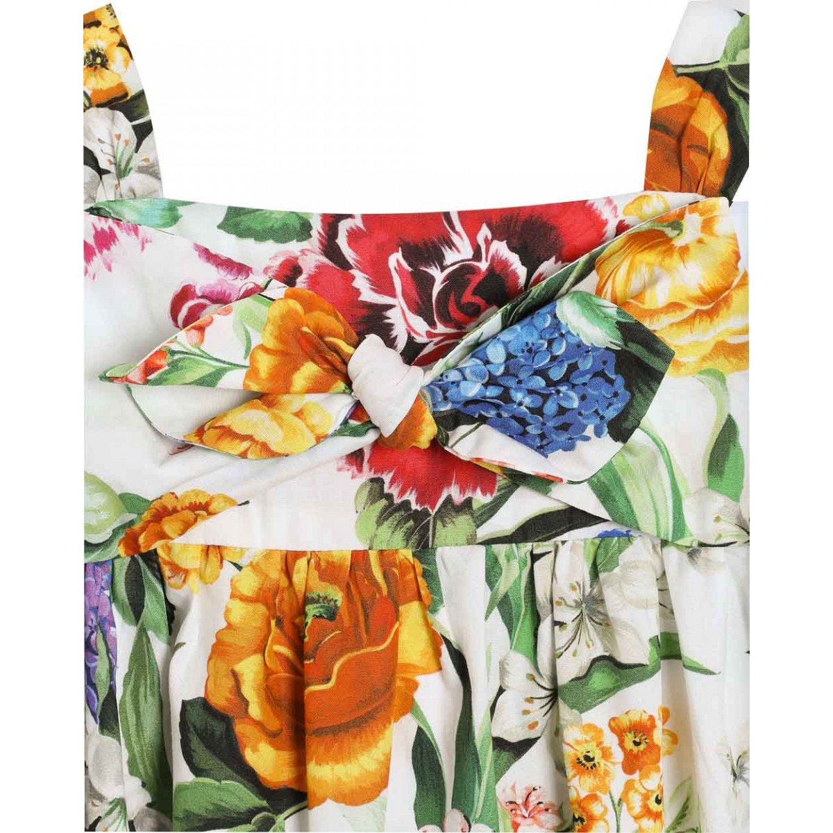 Floral-print cotton poplin romper suit