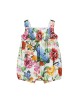 Floral-print cotton poplin romper suit