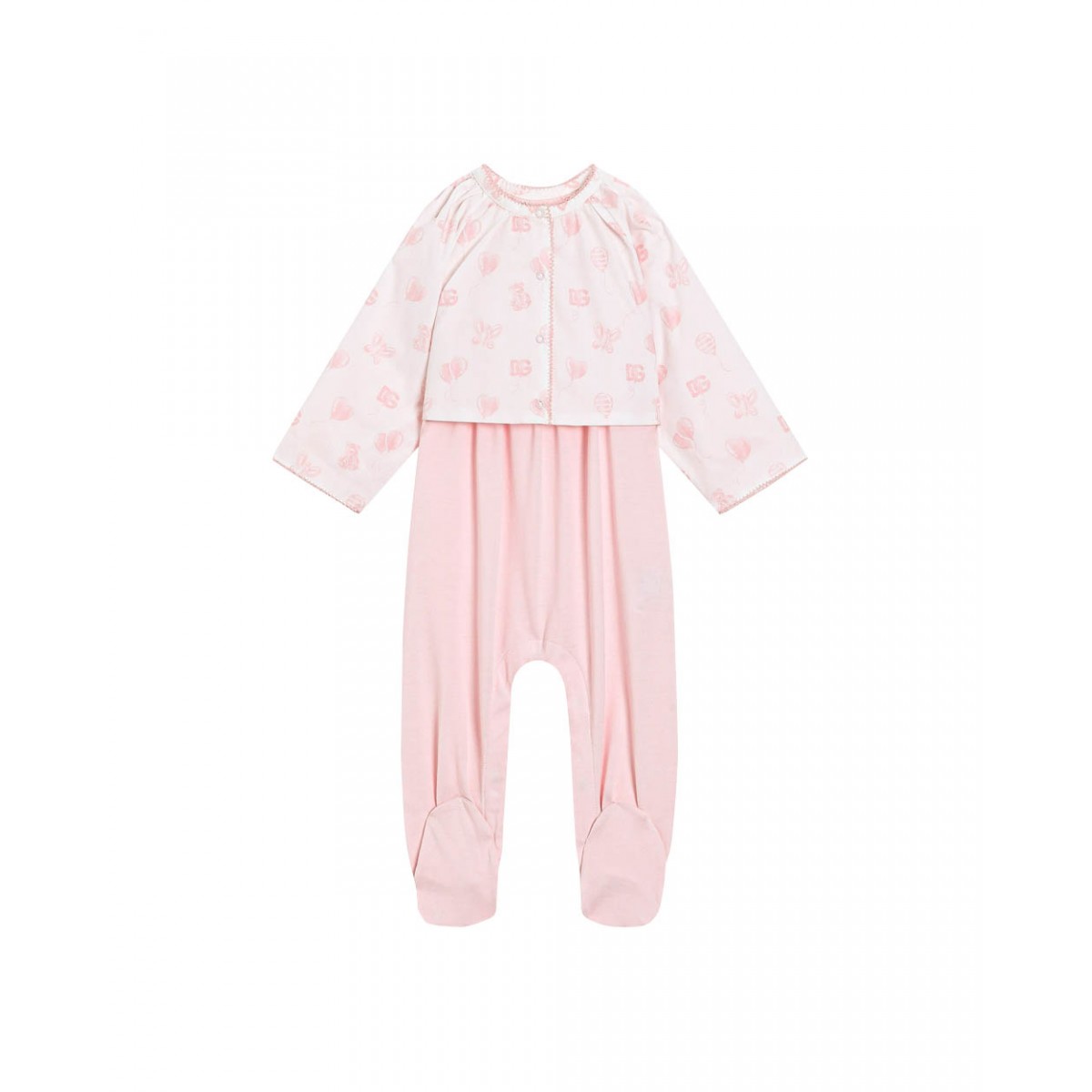 2-Piece cotton jersey & poplin gift set with balloon print
