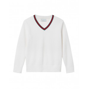 Children's embroidered cotton jumper