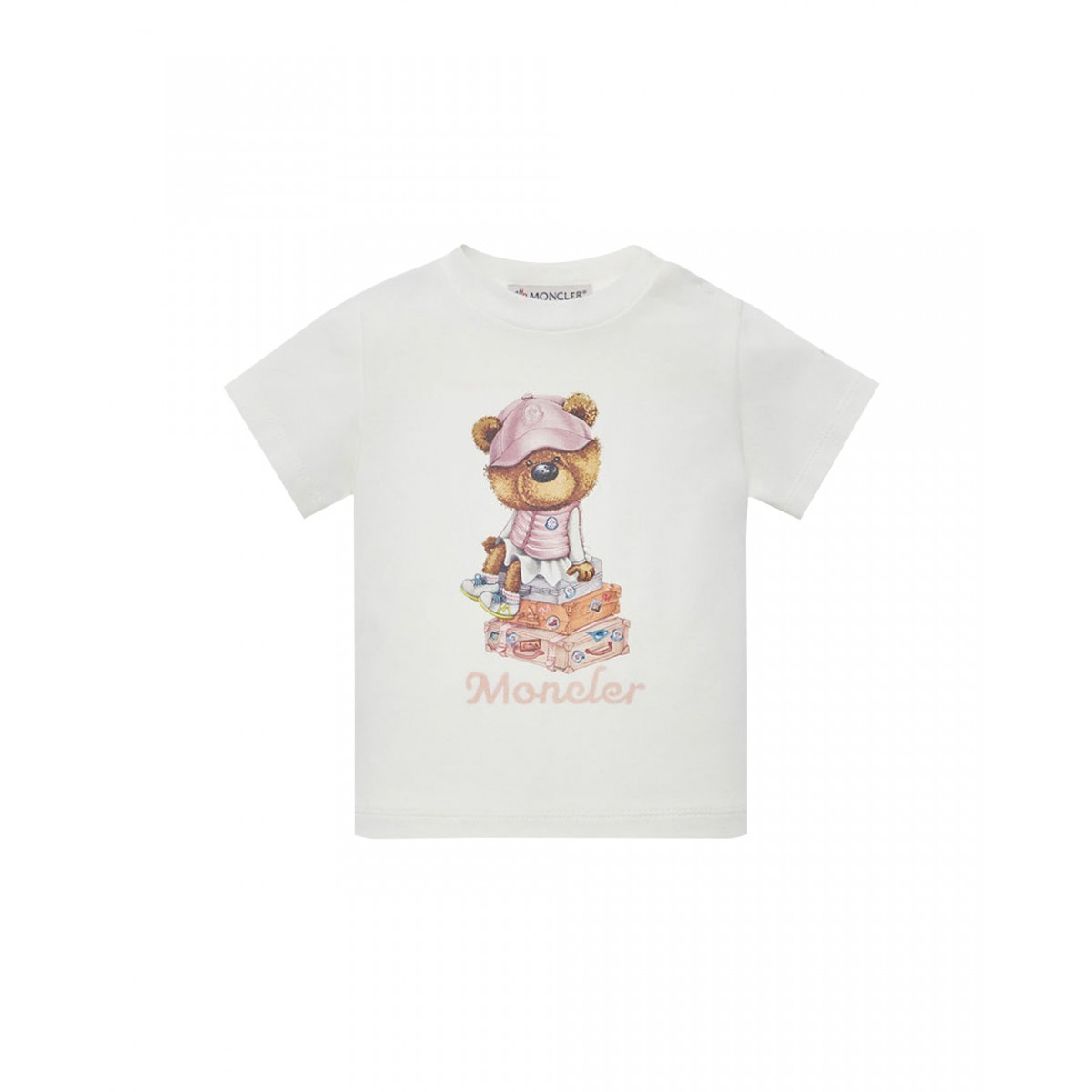 Teddy bear print cotton T-shirt