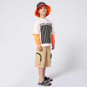 Ivory cotton T-shirt for boys