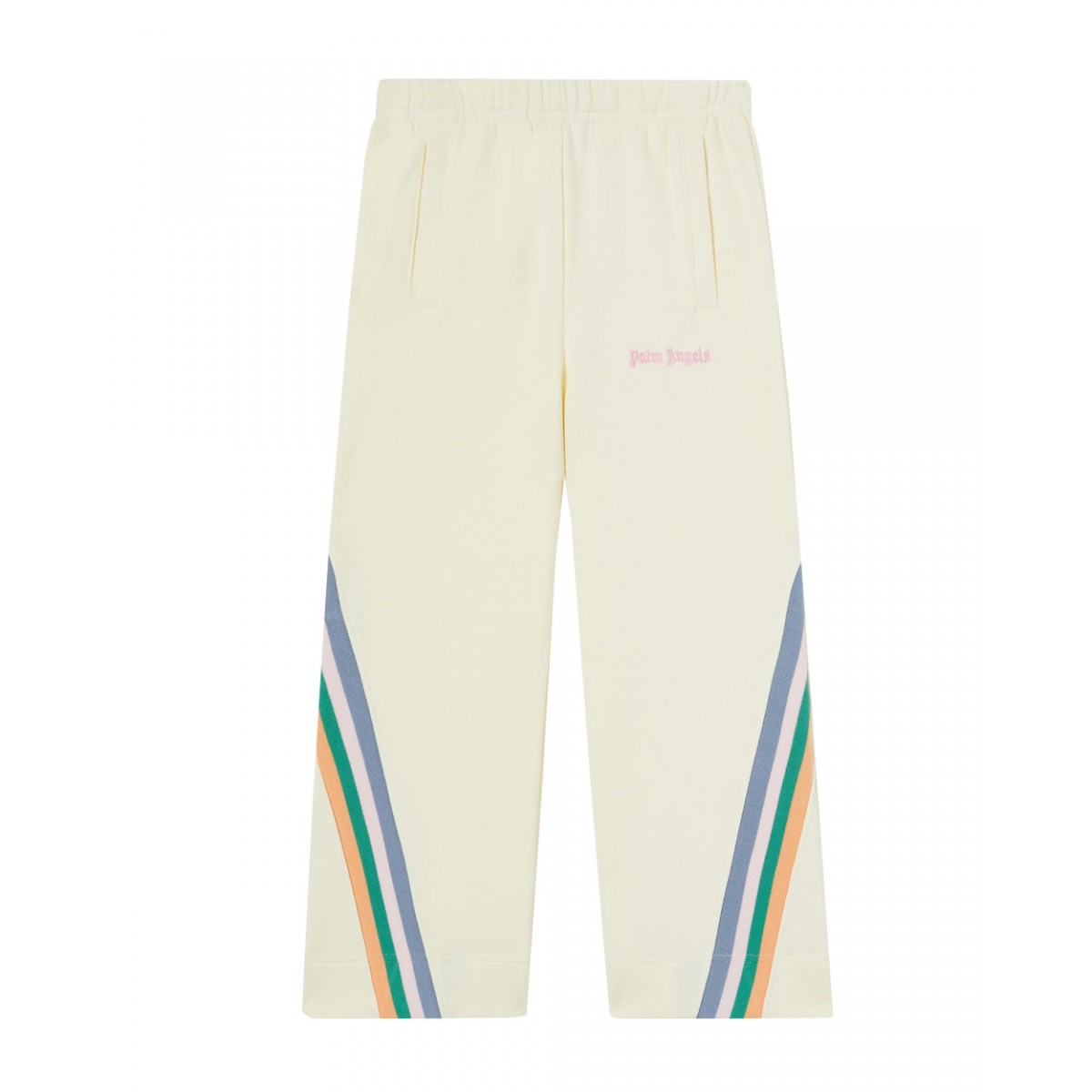 Butter-colored wide track pants