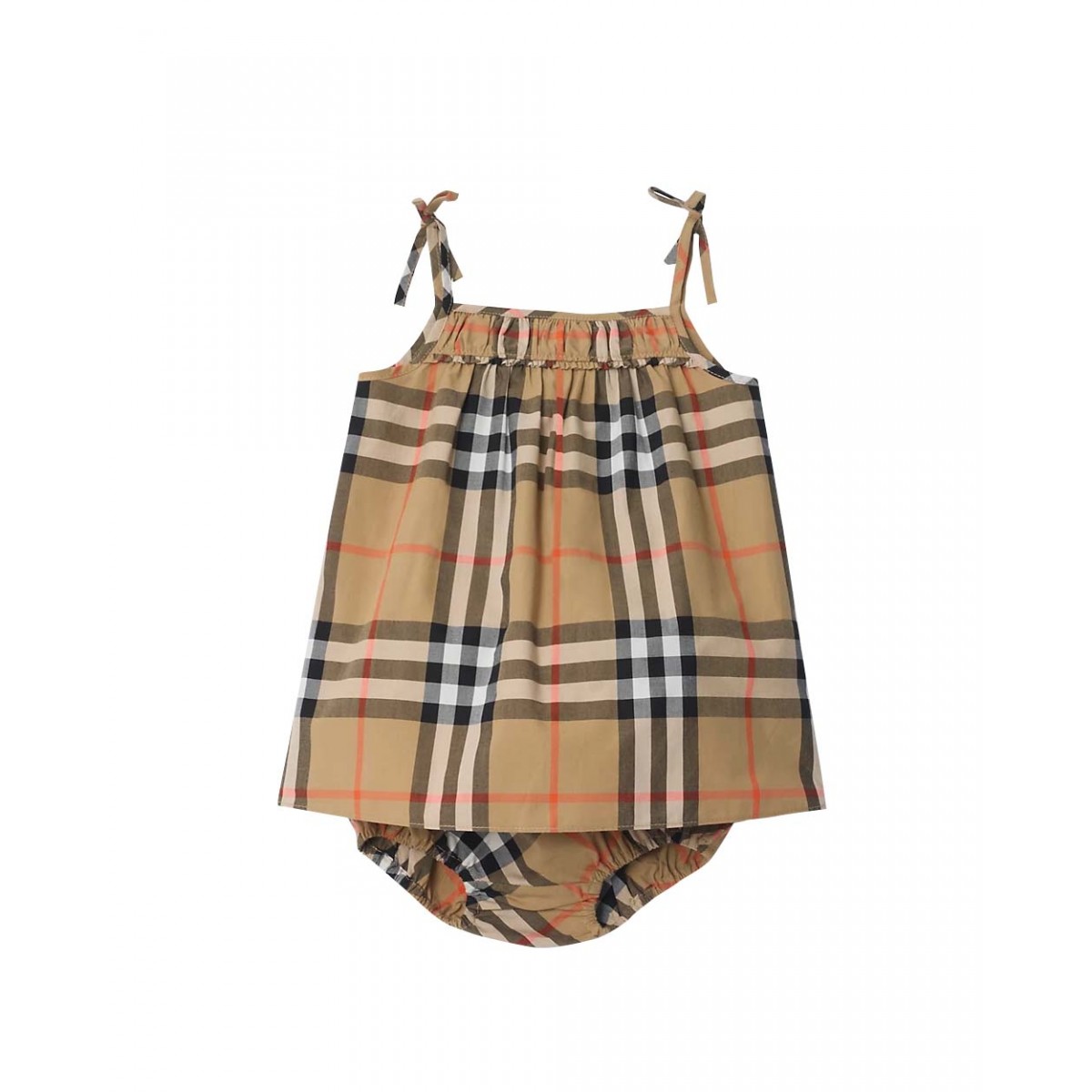 Check cotton dress with bloomers