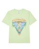 Triangle-logo cotton T-shirt in green