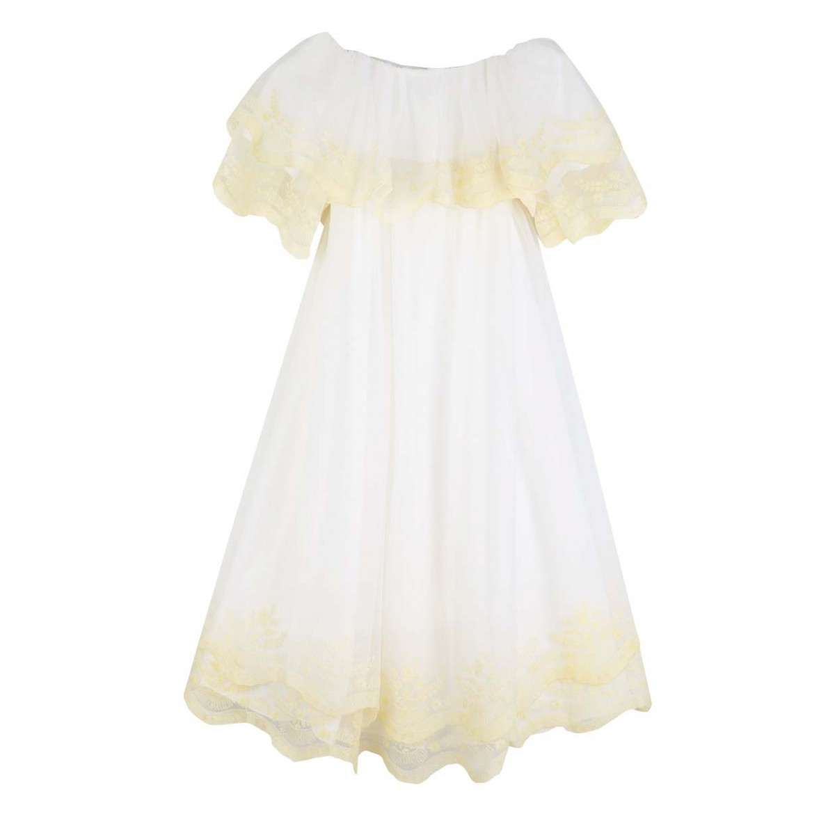 Embroidered tulle dress