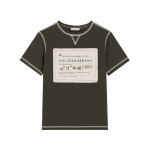 T-shirt with brand initials applique