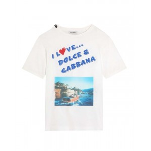 Jersey T-shirt with postcard print