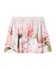 Hydrangea-print canvas skirt