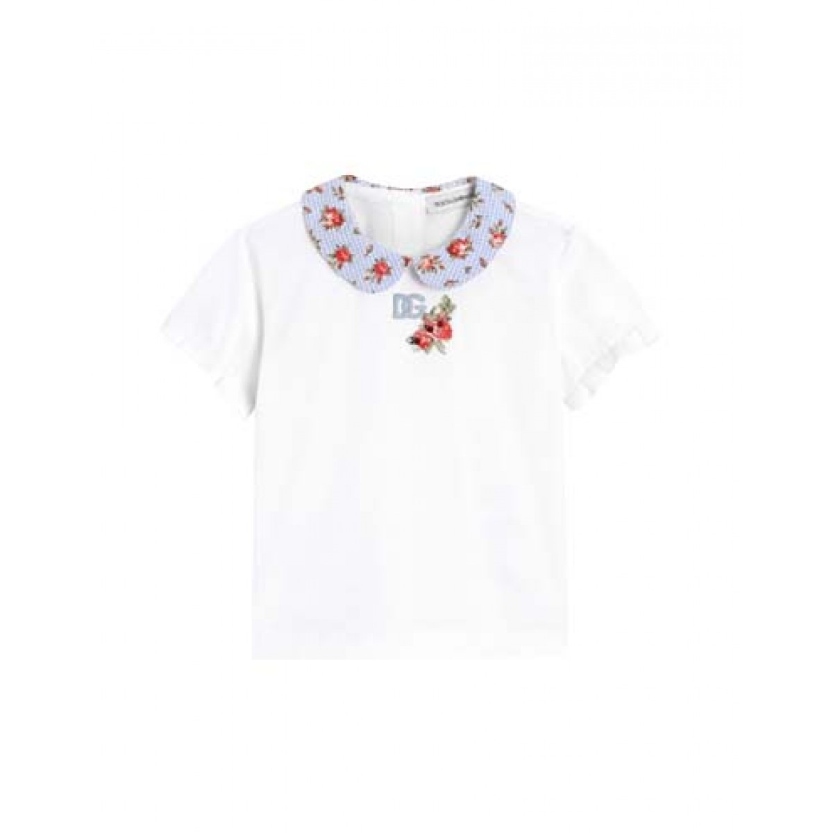 Jersey T-shirt with printed Collar and patch
