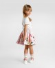 Hydrangea-print canvas skirt