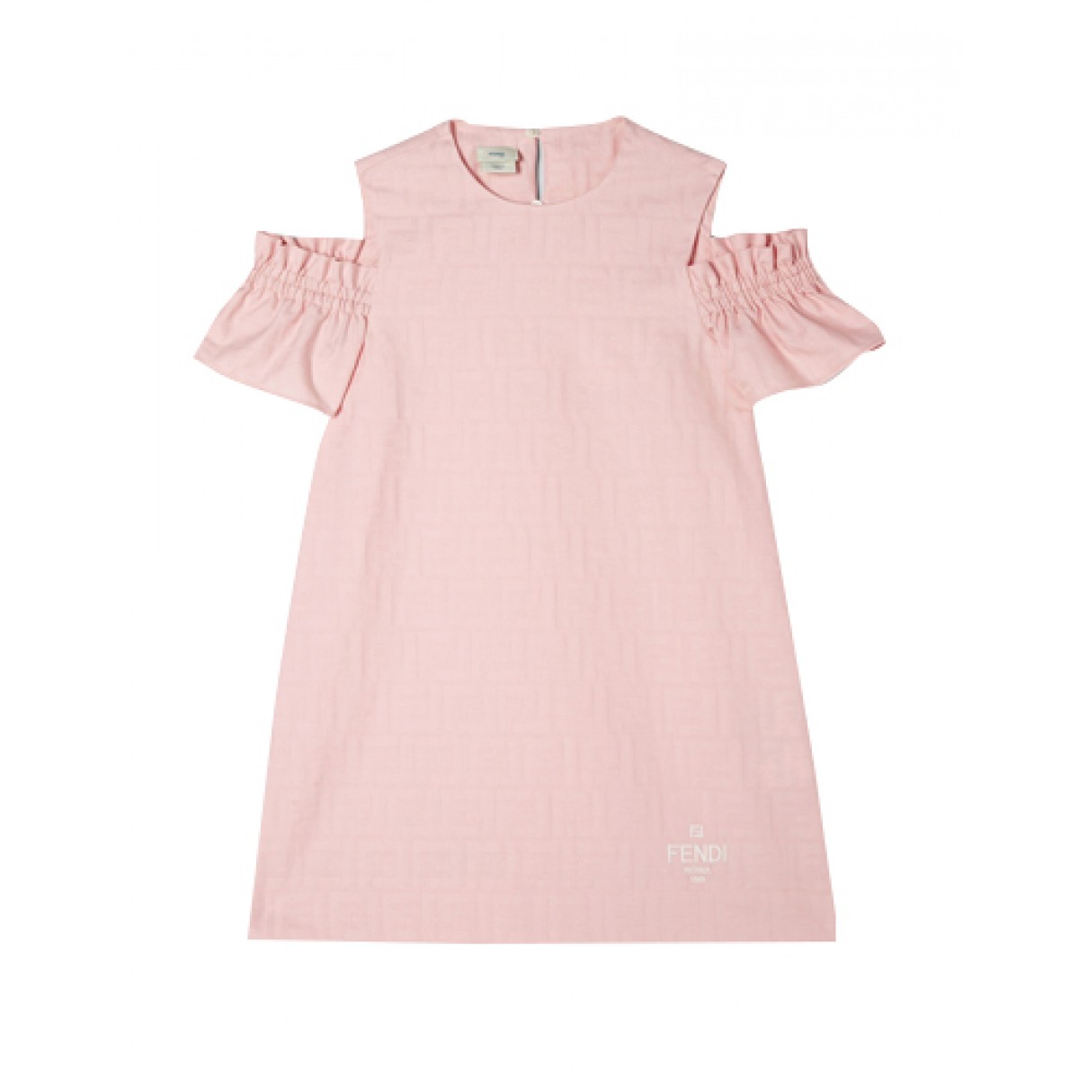 Pink cotton jacquard junior dress