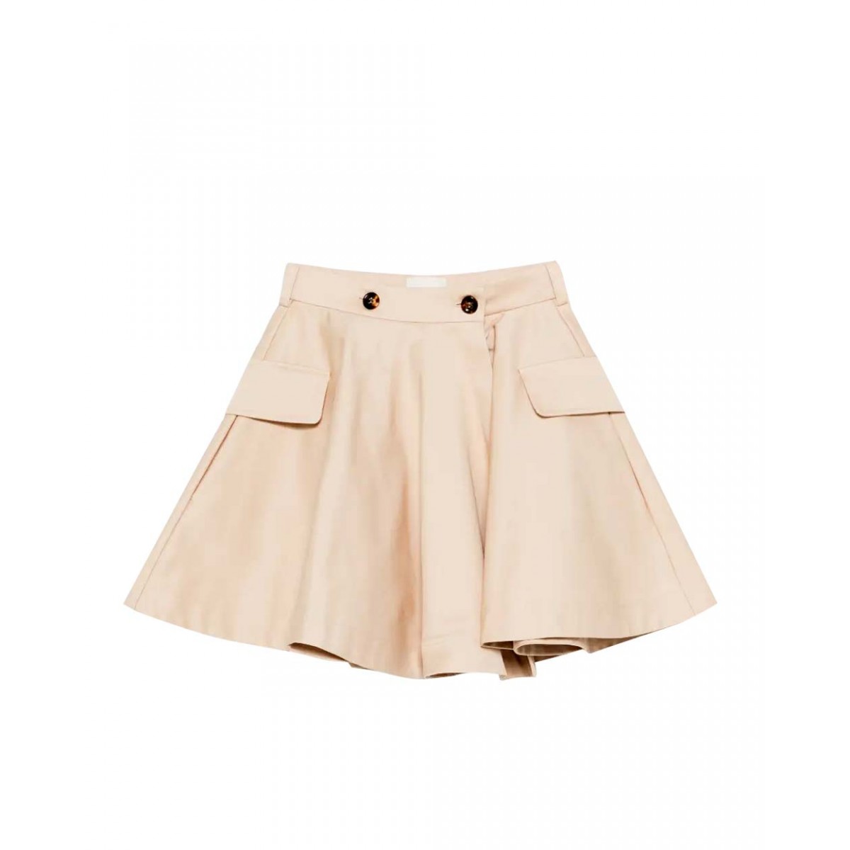 Belted front-pocket skirt