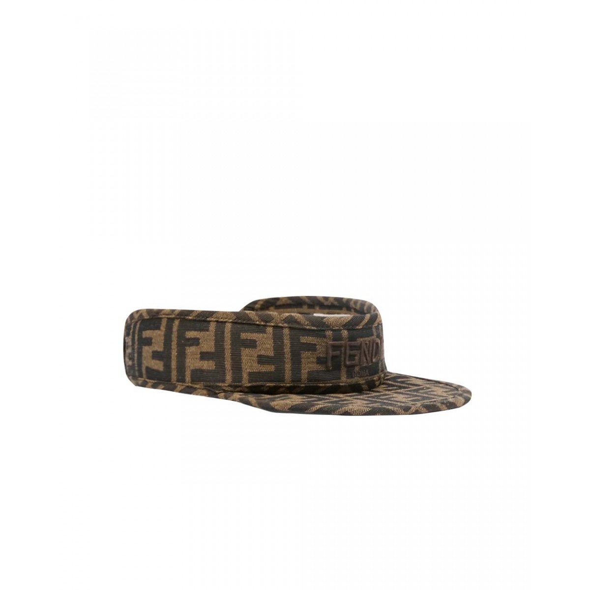 Logo-pattern sun visor – brown