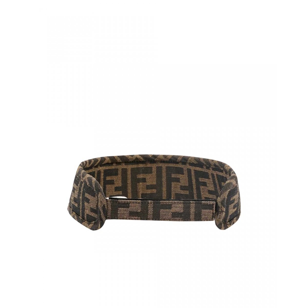 Logo-pattern sun visor – brown