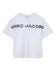 Boys’ white cotton T-shirt with logo print