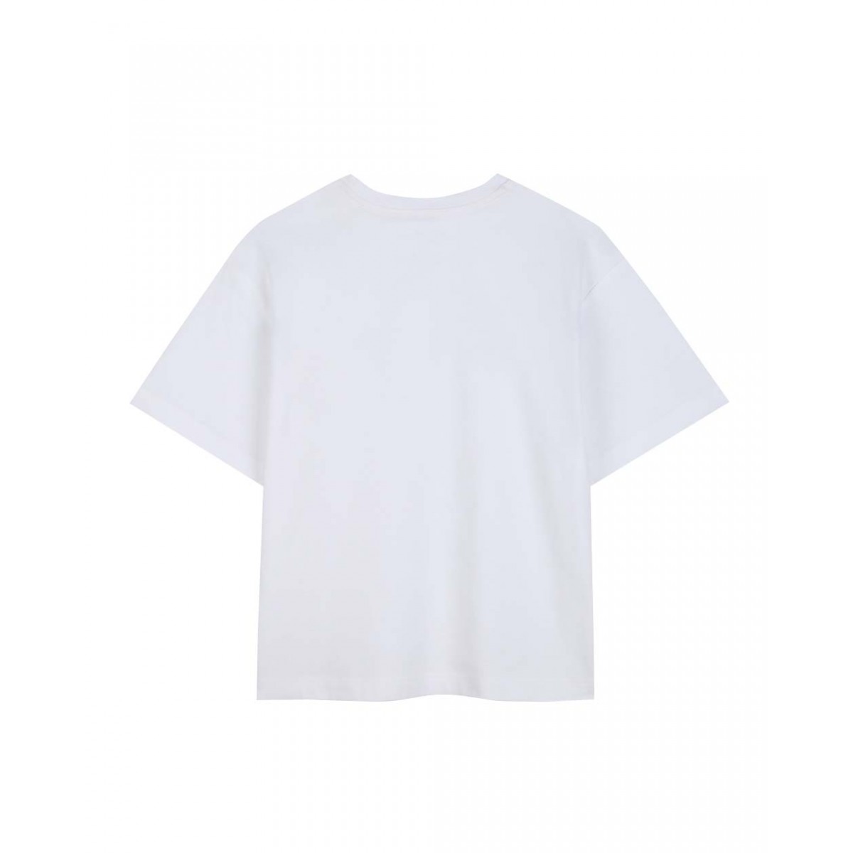 Boys’ white cotton T-shirt with logo print