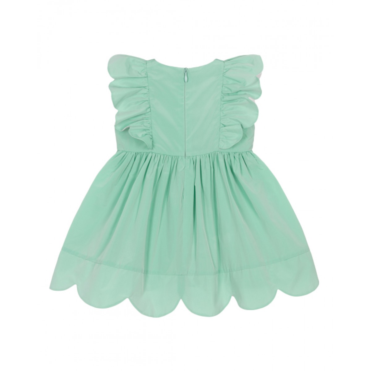 Frilled taffeta dress