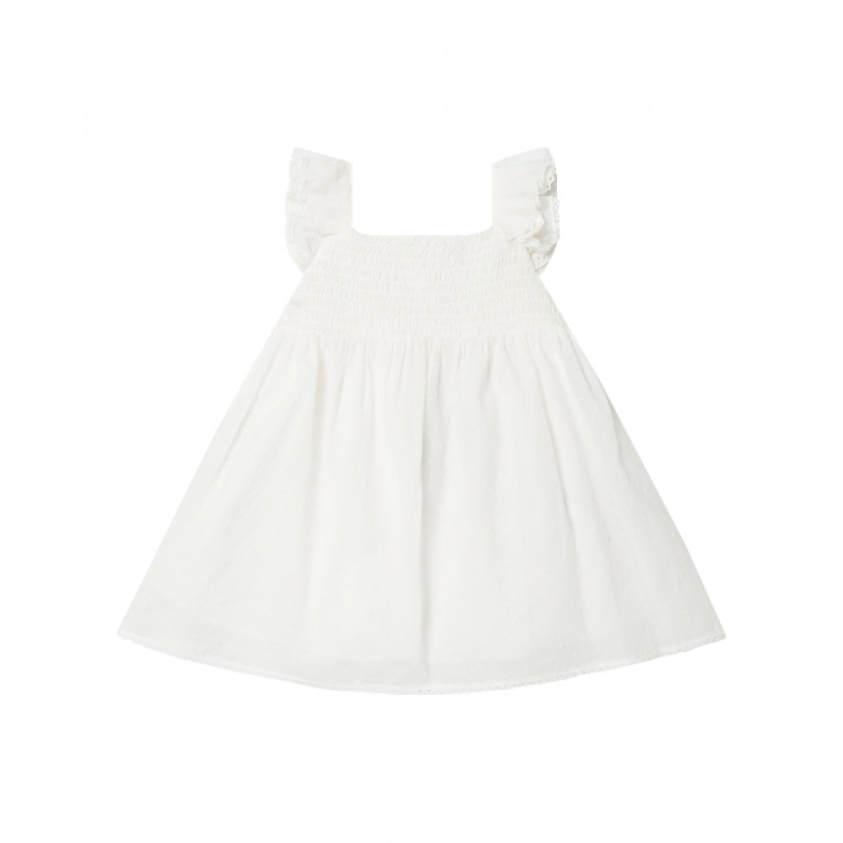 Frill sleeve smock dress
