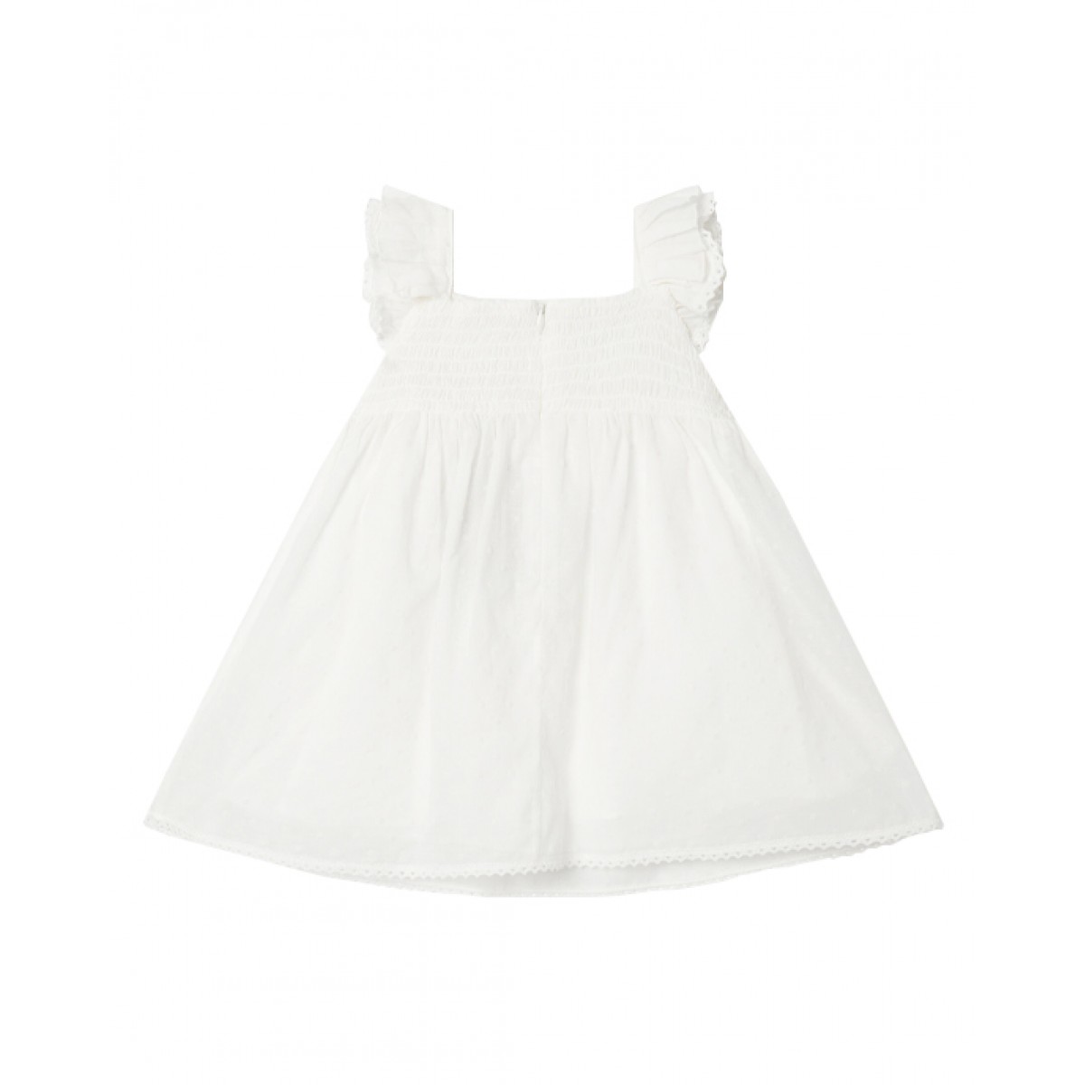 Frill sleeve smock dress